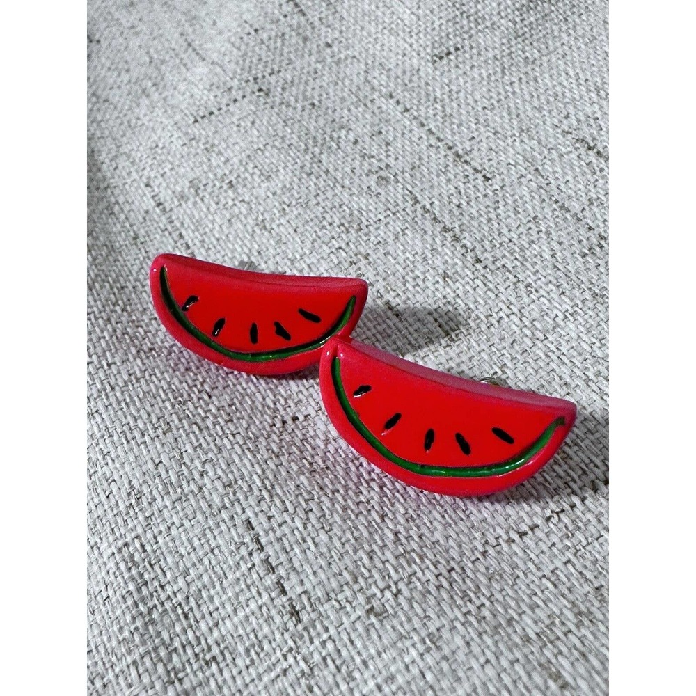 80s 90s fruit watermelon fun post earrings